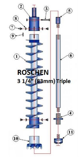 Triple Key Hollow Stem Auger 3 1/4inch