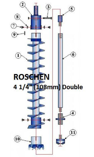  Double Key Heavy Duty Hollow Stem Auger 4 1/4inch 